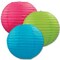 18 Pack Bulk Luau Party Paper Lanterns - Asst cerise - Light green - turquoise